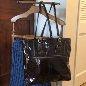 Gorgeous Patent Leather Chocolate Brown Purse